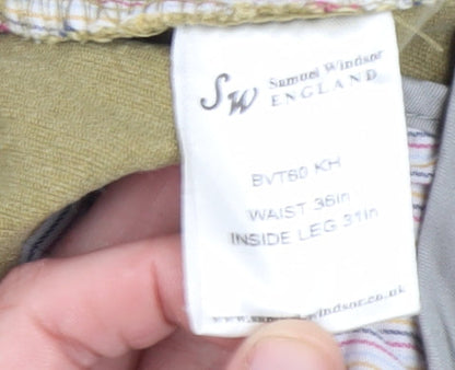 Samuel Windsor Men's Khaki Corduroy Chinos 36 in - Casual