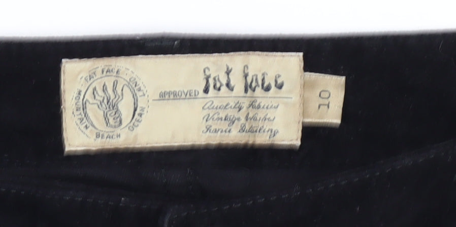 Fat Face Women's Black Velvet Jeggings - Size 10