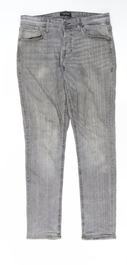 Jack & Jones Men's Grey Skinny Jeans - Size 32