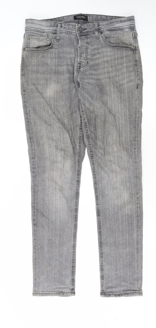 Jack & Jones Men's Grey Skinny Jeans - Size 32