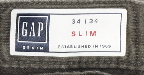 Gap Men's Brown Slim Chino Trousers Size L