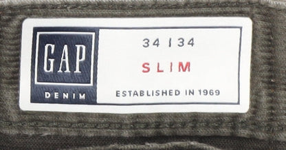 Gap Men's Brown Slim Chino Trousers Size L