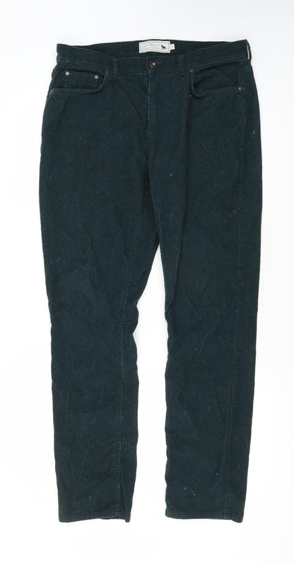 Jack Russell Men's Green Corduroy Trousers Size 34