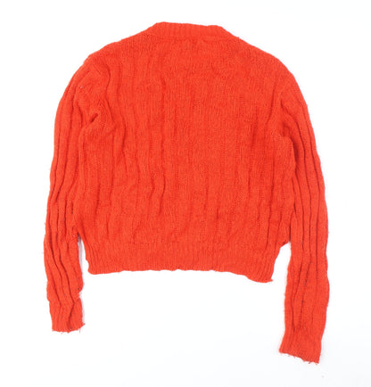 Womens UK Size M QED London Orange Pullover Jumper