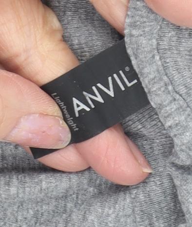Mens UK Size M Anvil Grey  T-Shirt