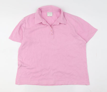 Womens UK Size M Jumper Pink Basic Polo
