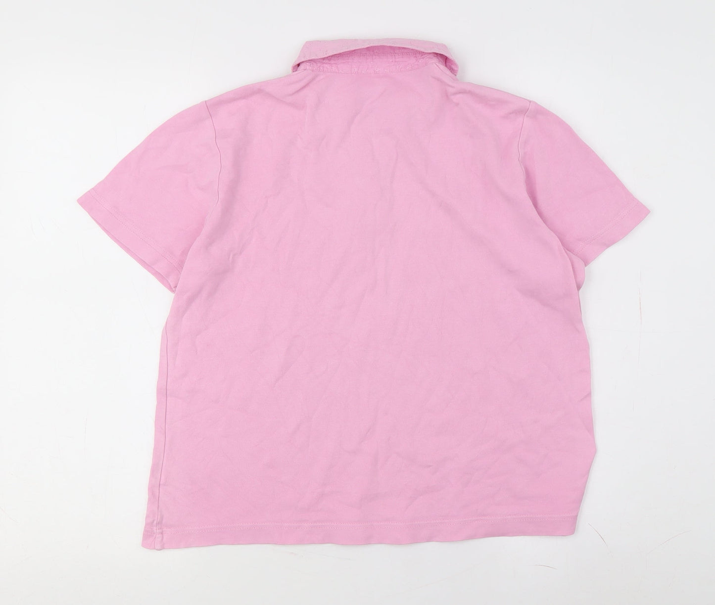 Womens UK Size M Jumper Pink Basic Polo