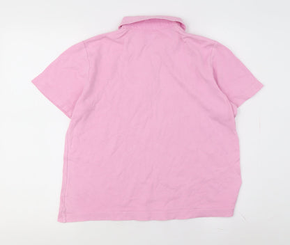 Womens UK Size M Jumper Pink Basic Polo