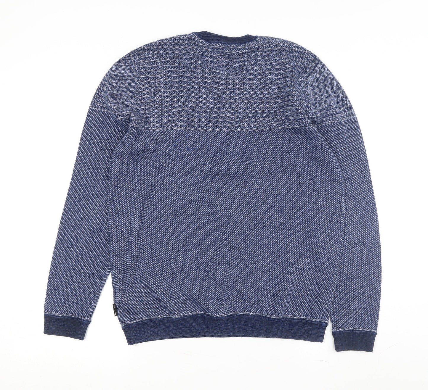 Ted Baker Men's Blue Pullover Jumper, M, Geometric Design