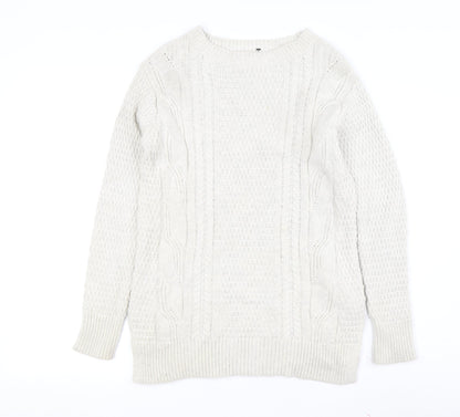 Gap Women's Ivory Pullover Jumper XS Cable-Knit