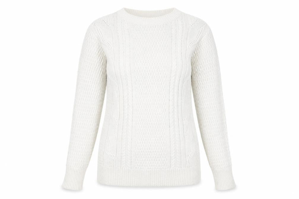 Gap Women's Ivory Pullover Jumper XS Cable-Knit