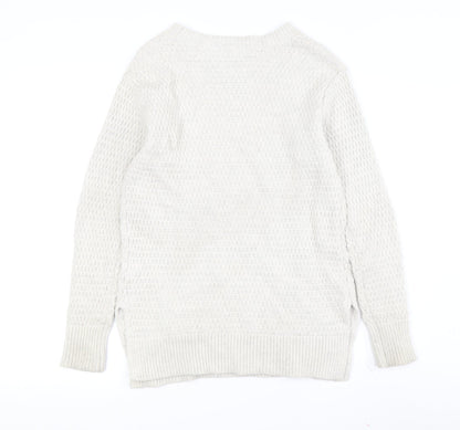 Gap Women's Ivory Pullover Jumper XS Cable-Knit