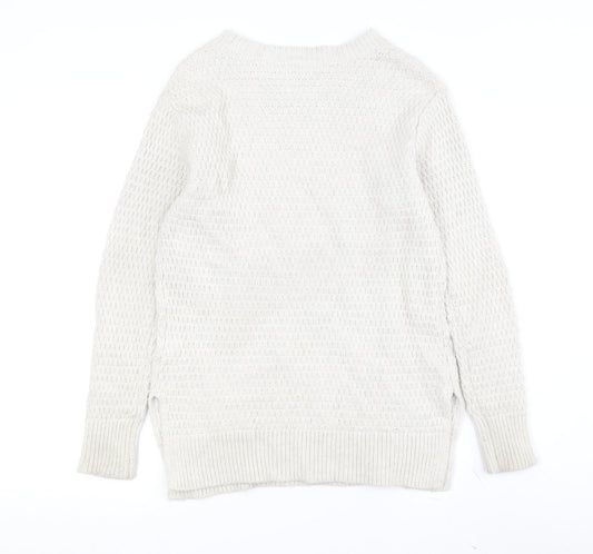 Gap Women's Ivory Pullover Jumper XS Cable-Knit