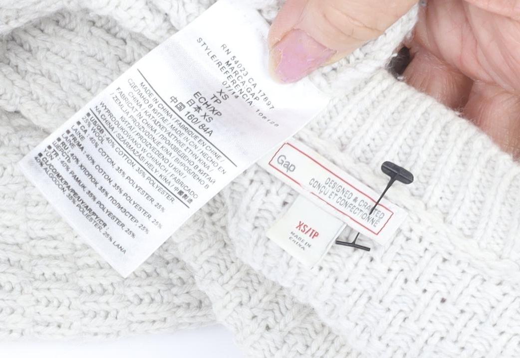 Gap Women's Ivory Pullover Jumper XS Cable-Knit