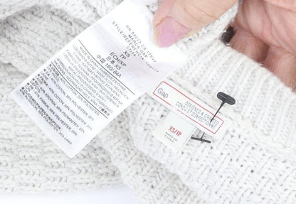 Gap Women's Ivory Pullover Jumper XS Cable-Knit