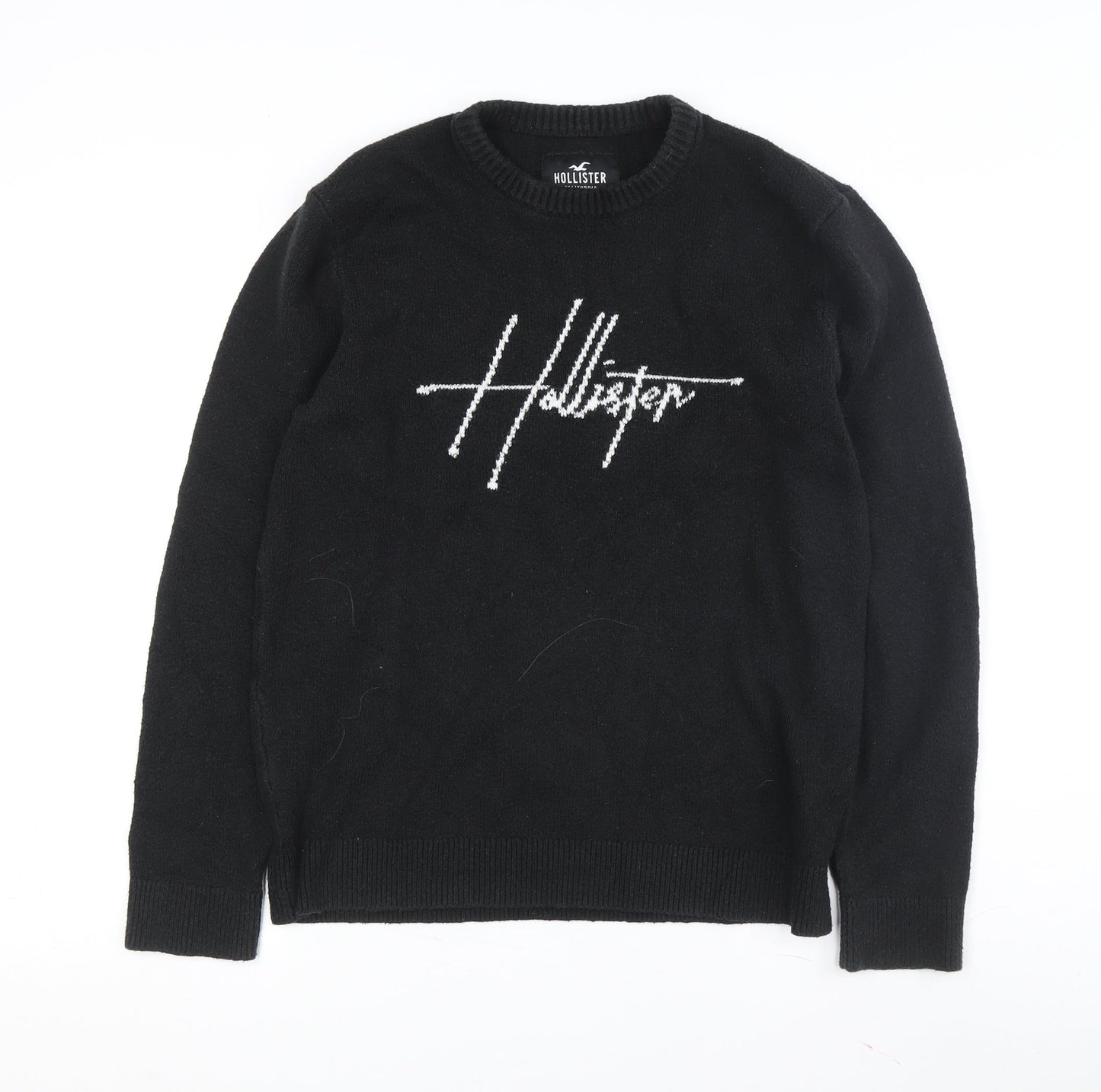 Hollister Men's Black Medium Crew Neck Pullover Jumper