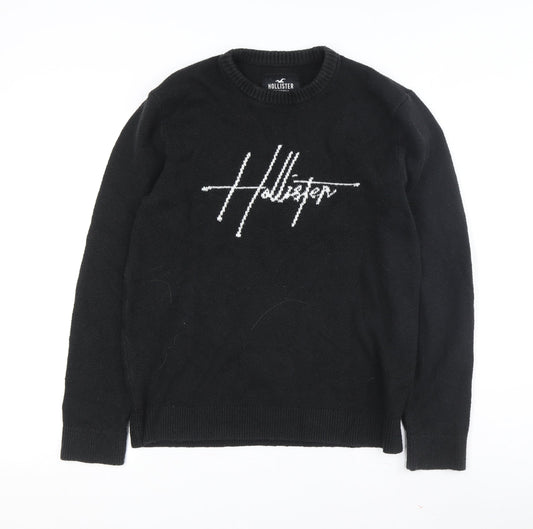 Hollister Men's Black Medium Crew Neck Pullover Jumper
