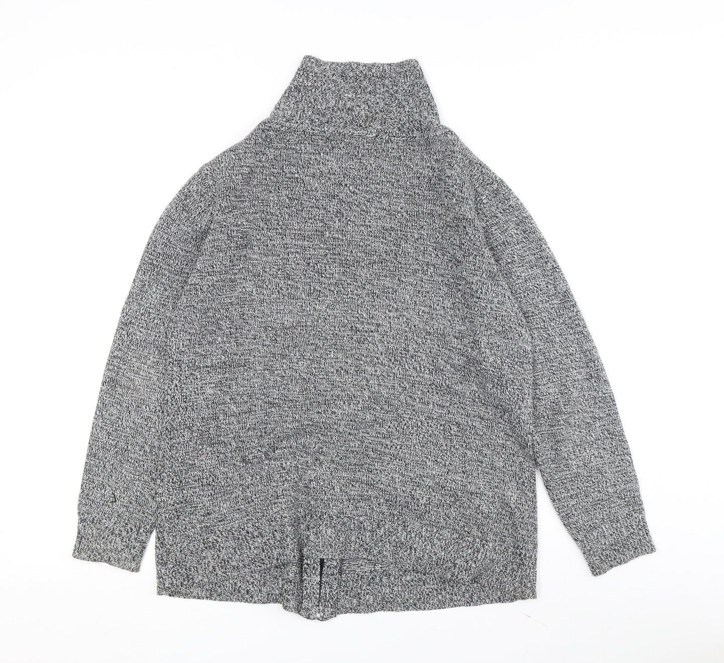 Damart Women's Grey Full Zip Jumper, Mock Neck, Size 14-16