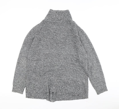 Damart Women's Grey Full Zip Jumper, Mock Neck, Size 14-16