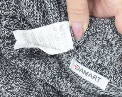 Damart Women's Grey Full Zip Jumper, Mock Neck, Size 14-16