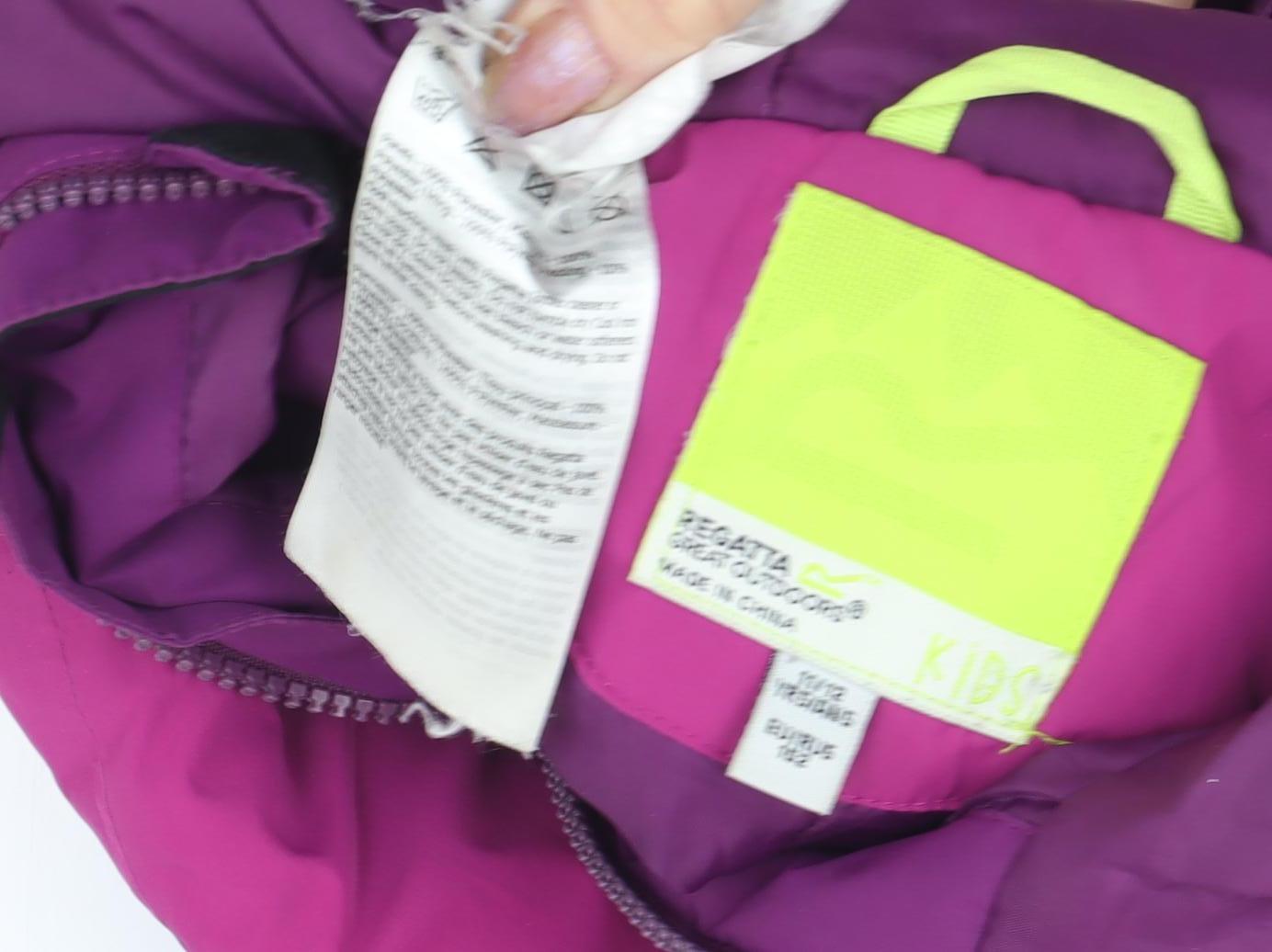 Regatta Girls Purple Puffer Jacket 12 Years Waterproof