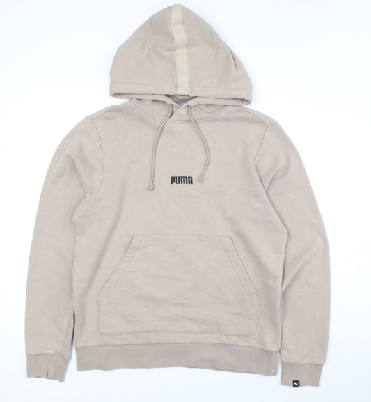 Mens UK Size S PUMA Beige Pullover Hoodie