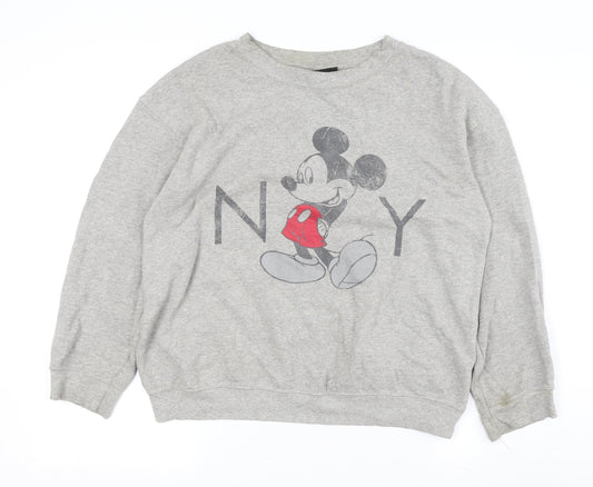 Womens UK Size 6 Disney Grey Pullover Sweatshirt