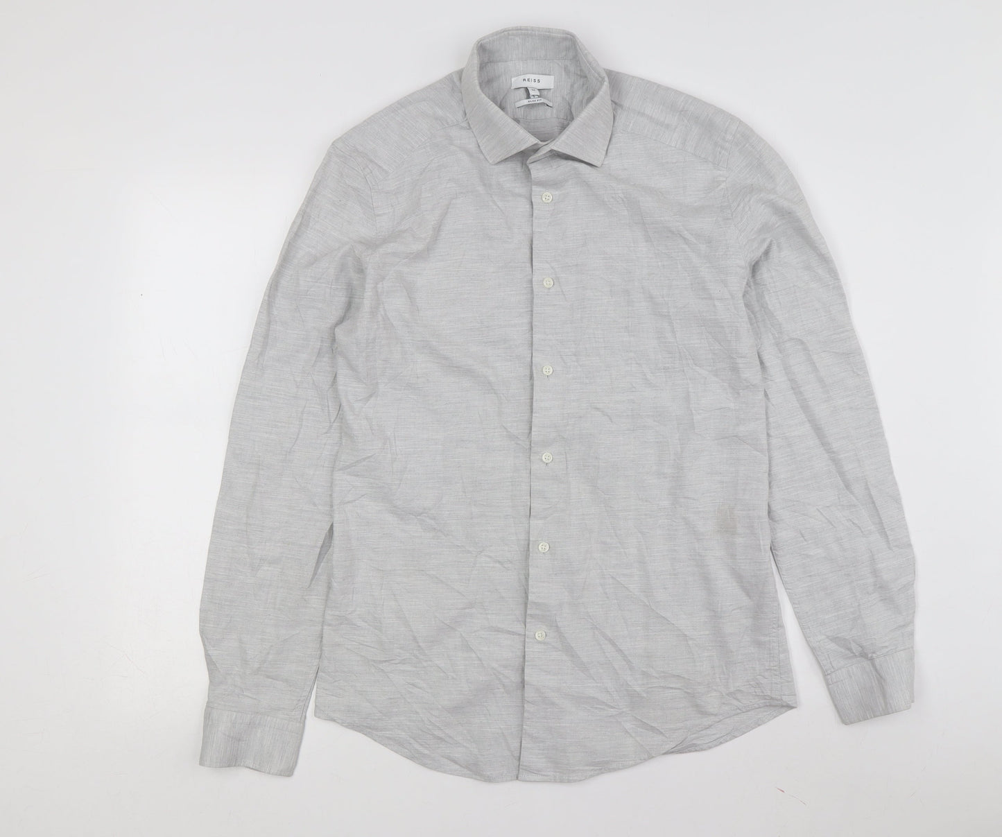 Reiss Men's Grey Slim Fit Dress Shirt M