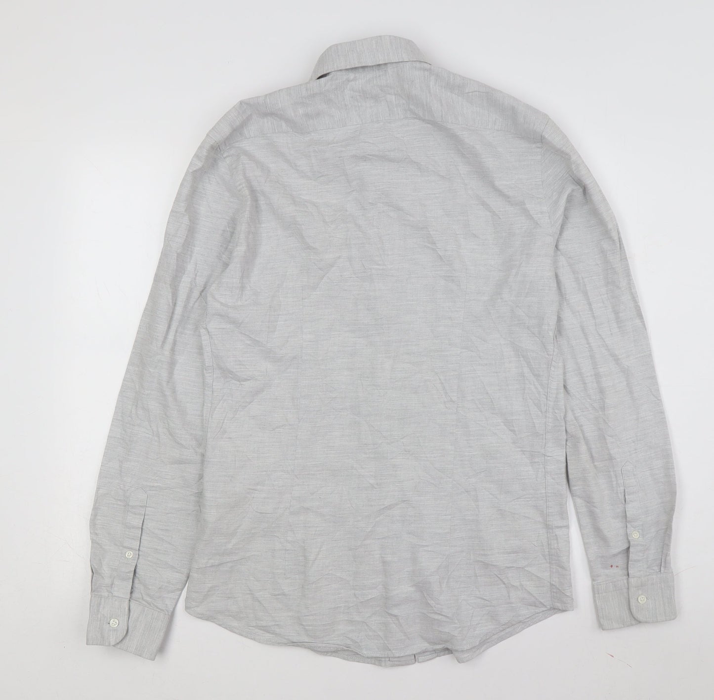 Reiss Men's Grey Slim Fit Dress Shirt M