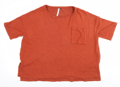 Womens UK Size 16 Maison de Nimes Orange Basic T-Shirt