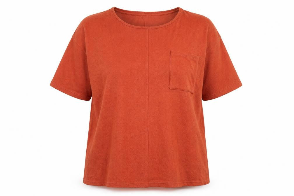 Womens UK Size 16 Maison de Nimes Orange Basic T-Shirt