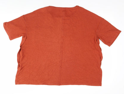 Womens UK Size 16 Maison de Nimes Orange Basic T-Shirt