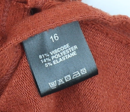 Womens UK Size 16 Maison de Nimes Orange Basic T-Shirt