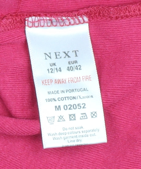 NEXT Girls Red Crew Neck Cotton T-Shirt, M