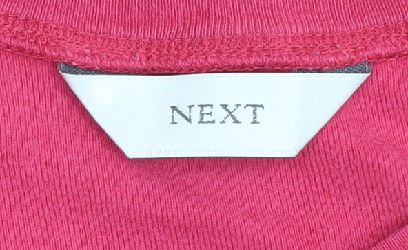 NEXT Girls Red Crew Neck Cotton T-Shirt, M