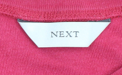 NEXT Girls Red Crew Neck Cotton T-Shirt, M