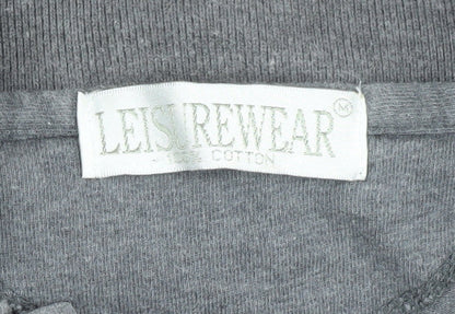 Leisurewear Men's Grey Long Sleeve Polo Shirt Size M