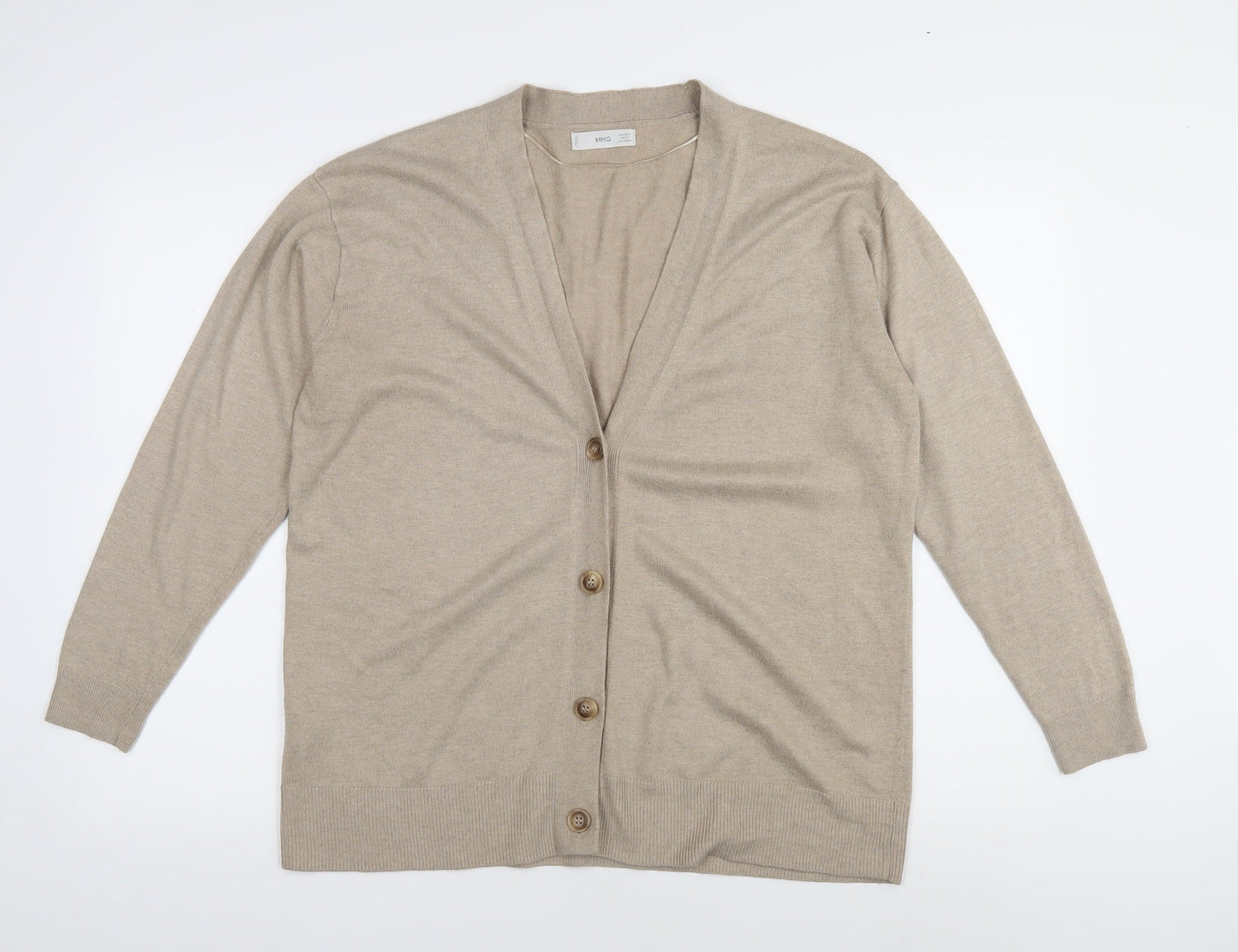 Womens UK Size M MNG Beige Cardigan Jumper