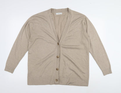 Womens UK Size M MNG Beige Cardigan Jumper