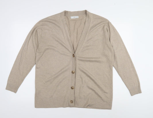 Womens UK Size M MNG Beige Cardigan Jumper