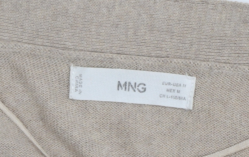 Womens UK Size M MNG Beige Cardigan Jumper