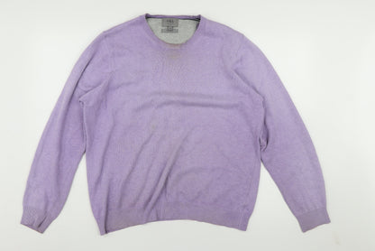 Marks and Spencer Men's Purple Cotton Pullover Jumper M