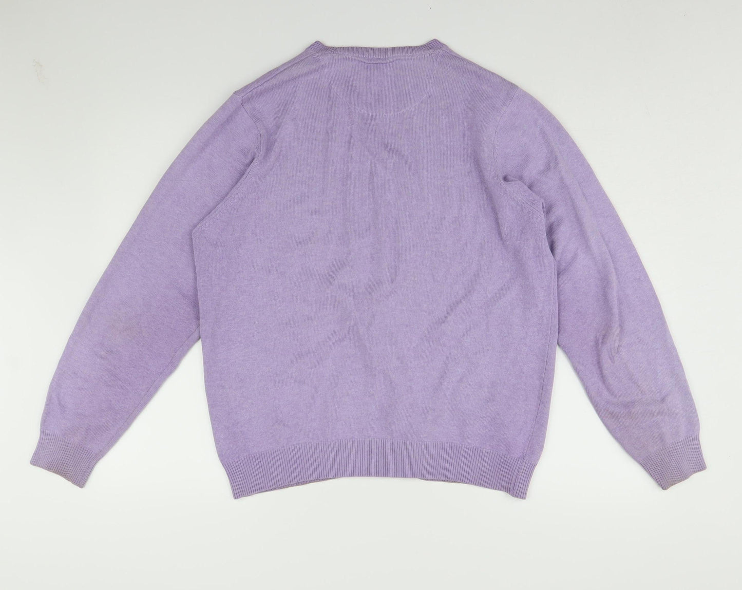 Marks and Spencer Men's Purple Cotton Pullover Jumper M