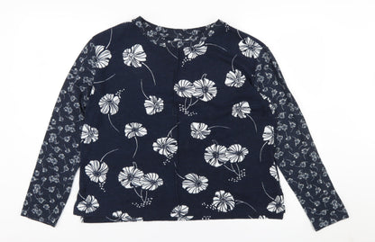 Marks and Spencer Women's Blue Floral Jersey Top