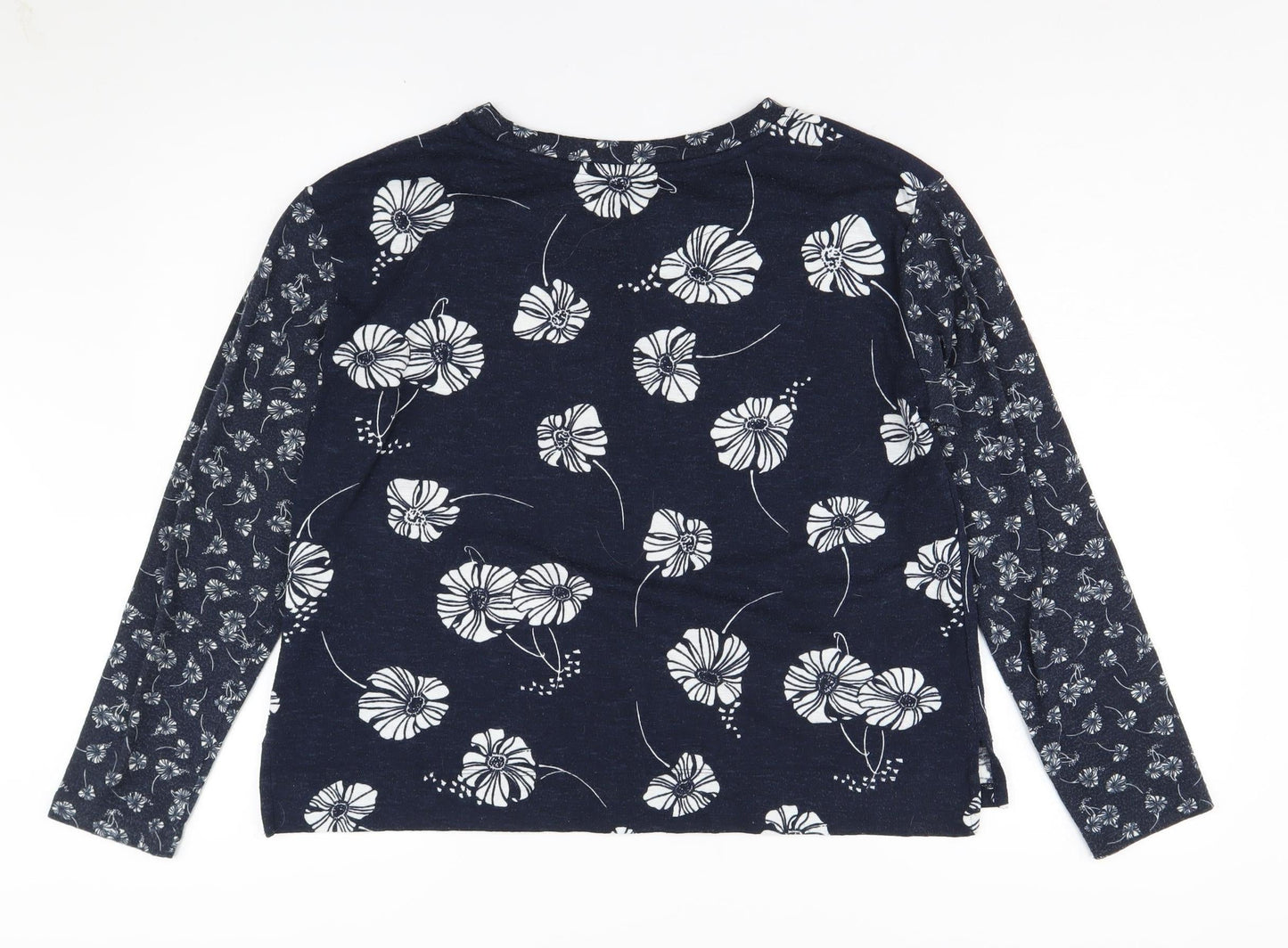 Marks and Spencer Women's Blue Floral Jersey Top