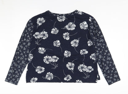 Marks and Spencer Women's Blue Floral Jersey Top