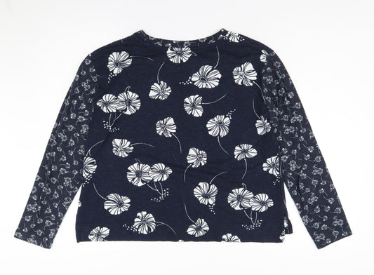 Marks and Spencer Women's Blue Floral Jersey Top