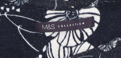 Marks and Spencer Women's Blue Floral Jersey Top