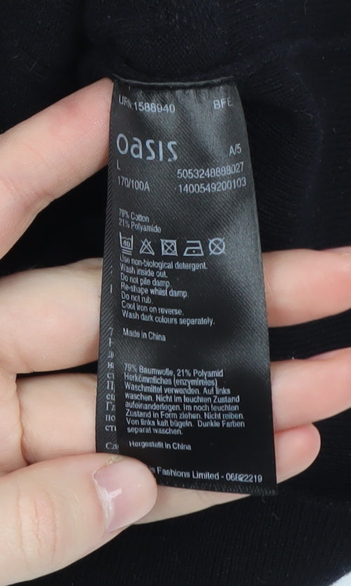Womens UK Size L Oasis Black Pullover Jumper