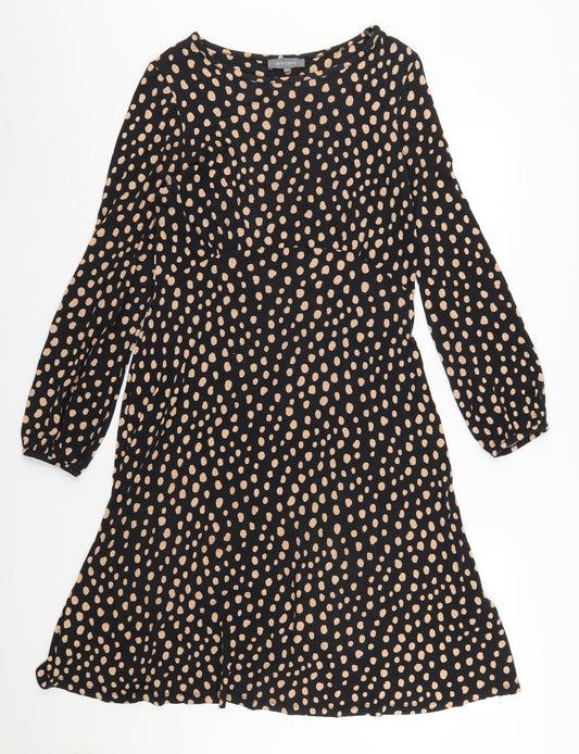 Principles Women's Black Polka Dot Shift Dress Size 12